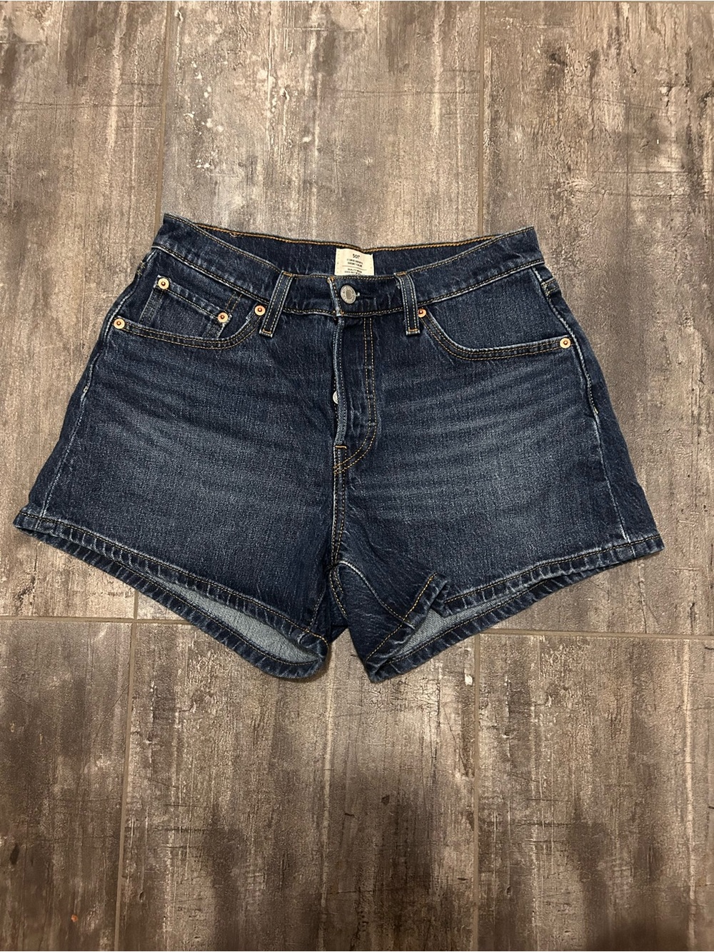 Levi's Dark Indigo Denim Jean Shorts